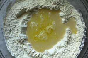 combine wet and dry ingredients