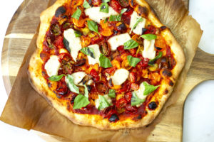 vegan caprese pizza