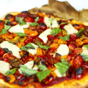 vegan caprese pizza