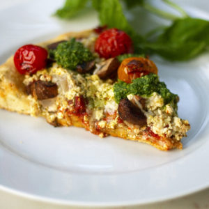 tofu ricotta grilled veggie pizza with herbed crust