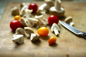 mushrooms and tomatoes