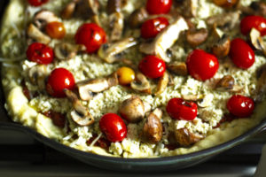 tofu ricotta grilled veggie pizza with herbed crust