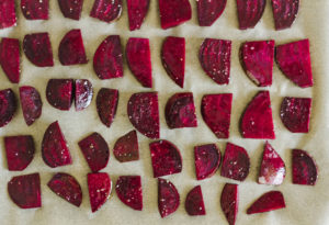 Beet and Vegan Feta Filo Pizza
