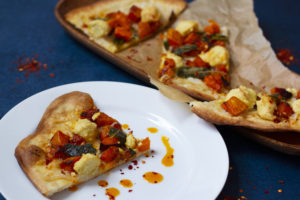 Roasted Butternut Sage and Almond Ricotta Pizza