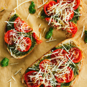 Tomato and Pesto Bread Pizza