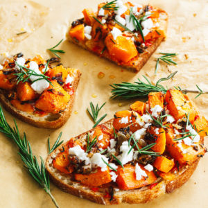 Butternut Squash, Caramelized Shallot, and Rosemary Bread Pizza
