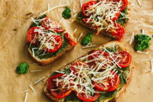 Tomato and Pesto Bread Pizza