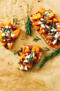 Butternut Squash, Caramelized Shallot, and Rosemary Bread Pizza