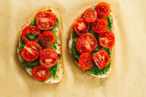 Tomato and Pesto Bread Pizza