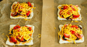 Bacon and Tofu Egg Breakfast Pizza