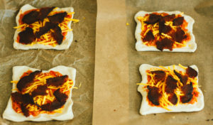 Bacon and Tofu Egg Breakfast Pizza