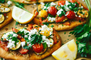 Spiced Tomato Naan Pizza