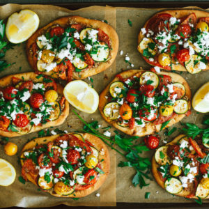 Spiced Tomato Naan Pizza