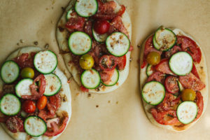 Spiced Tomato Naan Pizza
