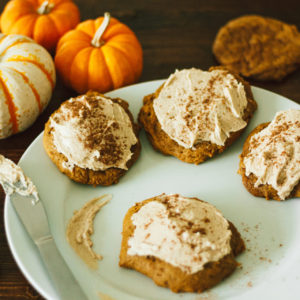 Vegan Pumpkin Spice Cookies with Maple Buttercream Frosting