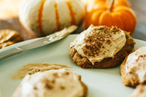 Vegan Pumpkin Spice Cookies with Maple Buttercream Frosting