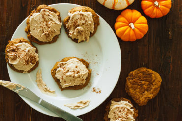 Vegan Pumpkin Spice Cookies with Maple Buttercream Frosting