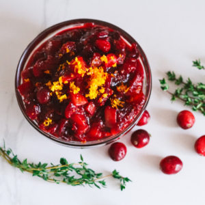 Fig, Apple, & Cointreau Cranberry Sauce