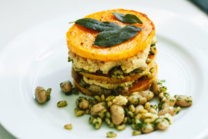 Butternut Stacks with Almond Ricotta and Sage Kale Pesto