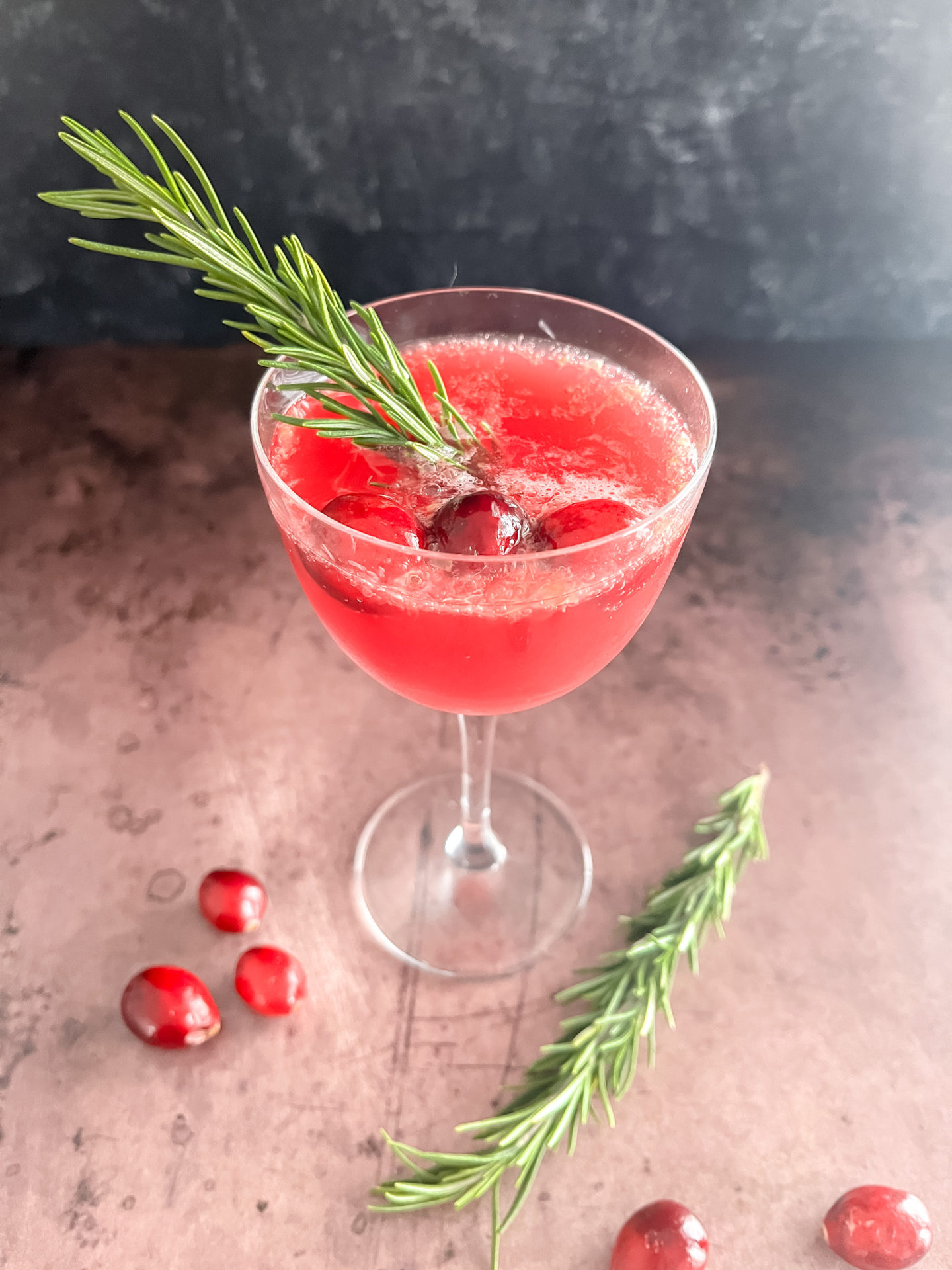 Cranberry Champagne Non-Alcoholic Cocktail