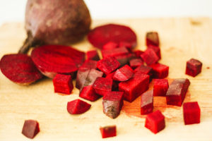 Crispy Tofu Hearts with Beet Fettuccine Alfredo and Almond Ricotta