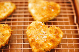 Crispy Tofu Hearts with Beet Fettuccine Alfredo and Almond Ricotta