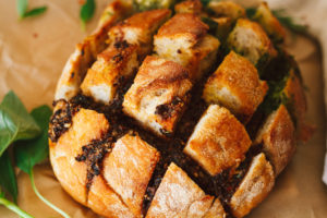 Pesto Stuffed Garlic Bread