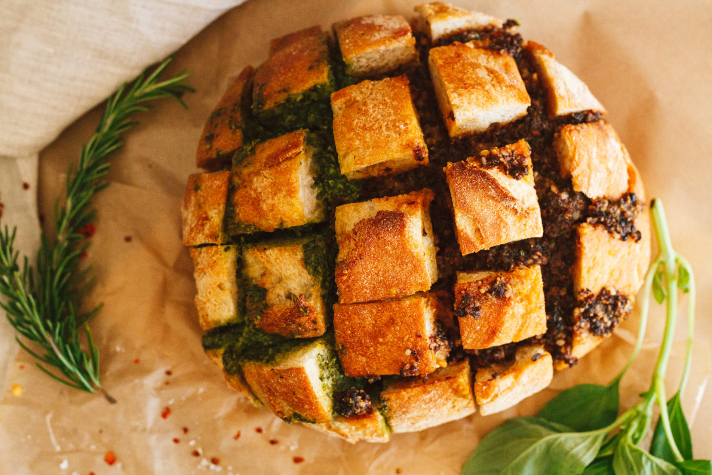 Pesto Stuffed Garlic Bread Another Vegan Food Blog
