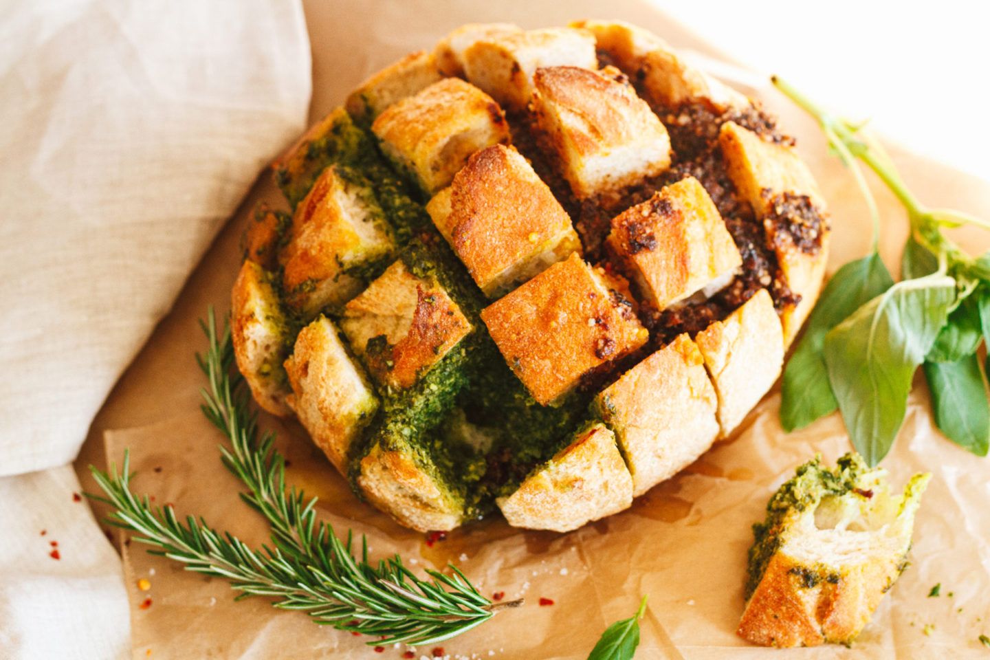 Pesto Stuffed Garlic Bread Another Vegan Food Blog