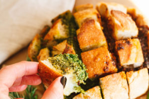 Pesto Stuffed Garlic Bread