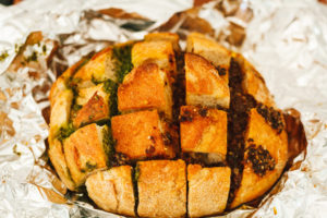 Pesto Stuffed Garlic Bread