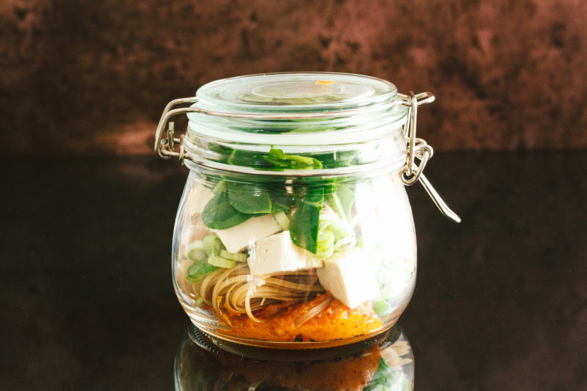 Miso & Tofu Noodle Soup in a Jar Recipe