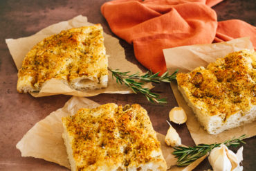 Italian Herb, Garlic, & Vegan Parmesan Focaccia Bread