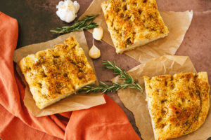 Italian Herb, Garlic, & Vegan Parmesan Focaccia Bread
