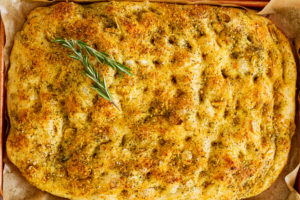 Italian Herb, Garlic, & Vegan Parmesan Focaccia Bread