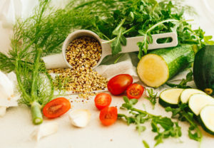 Arugula, Cherry Tomato, and Sautéed Zucchini Quinoa Salad