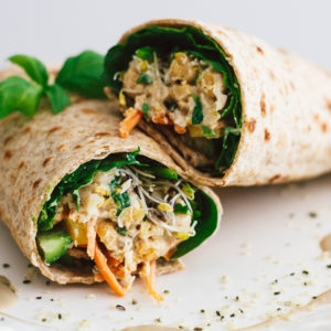 Tahini Chickpea Veggie Wraps