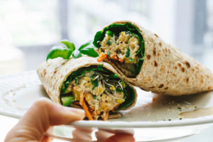 Tahini Chickpea Veggie Wraps