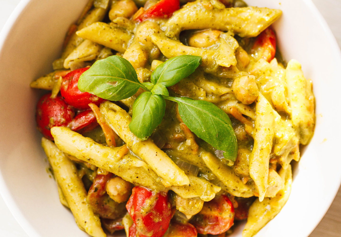 Fast Pesto Chickpea Pasta Another Vegan Food Blog