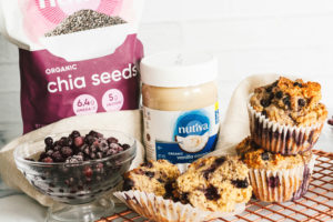 Whole Wheat Blueberry Cardamom Chia Muffins