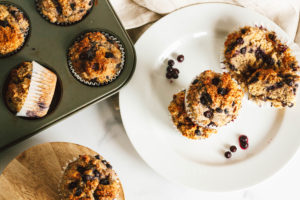 Whole Wheat Blueberry Cardamom Chia Muffins