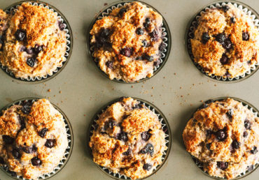 Whole Wheat Blueberry Cardamom Chia Muffins
