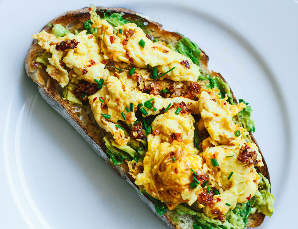 Chili Crisp JUST Egg Avocado Toast – Another Vegan Food Blog