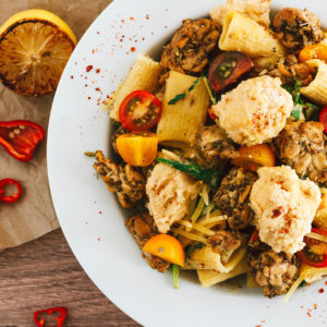 Vegan Revamp of Molly Yeh’s Giant Sausage Pasta