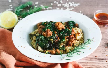 Italian Sausage, Kale, and Mushroom Risotto