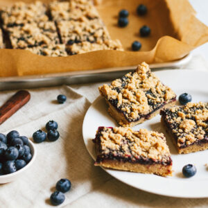 Blueberry, Lemon, Cardamom Shortbread Jam Bars